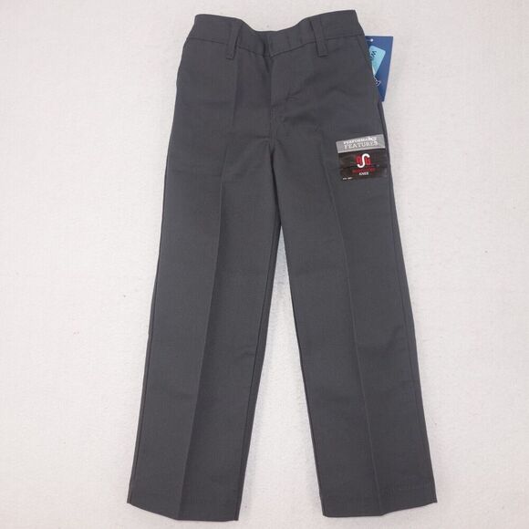 NEW Dickies Classic Fit Pants Reinforced Knee Chinos Boys Size 6 Regular Gray - Picture 1 of 6